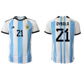 Herren Fußballbekleidung Argentinien Paulo Dybala #21 Heimtrikot WM 2022 Kurzarm